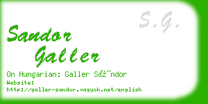 sandor galler business card